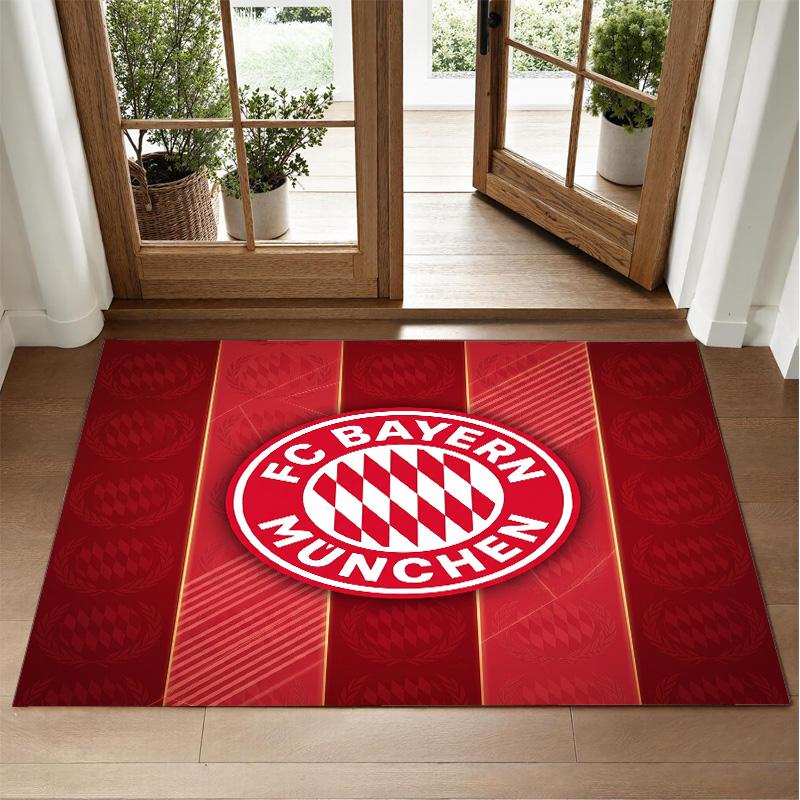 Bayern Munich Design Crystal Velvet Rug Soft Decorative Mat for Bedroom Entrance