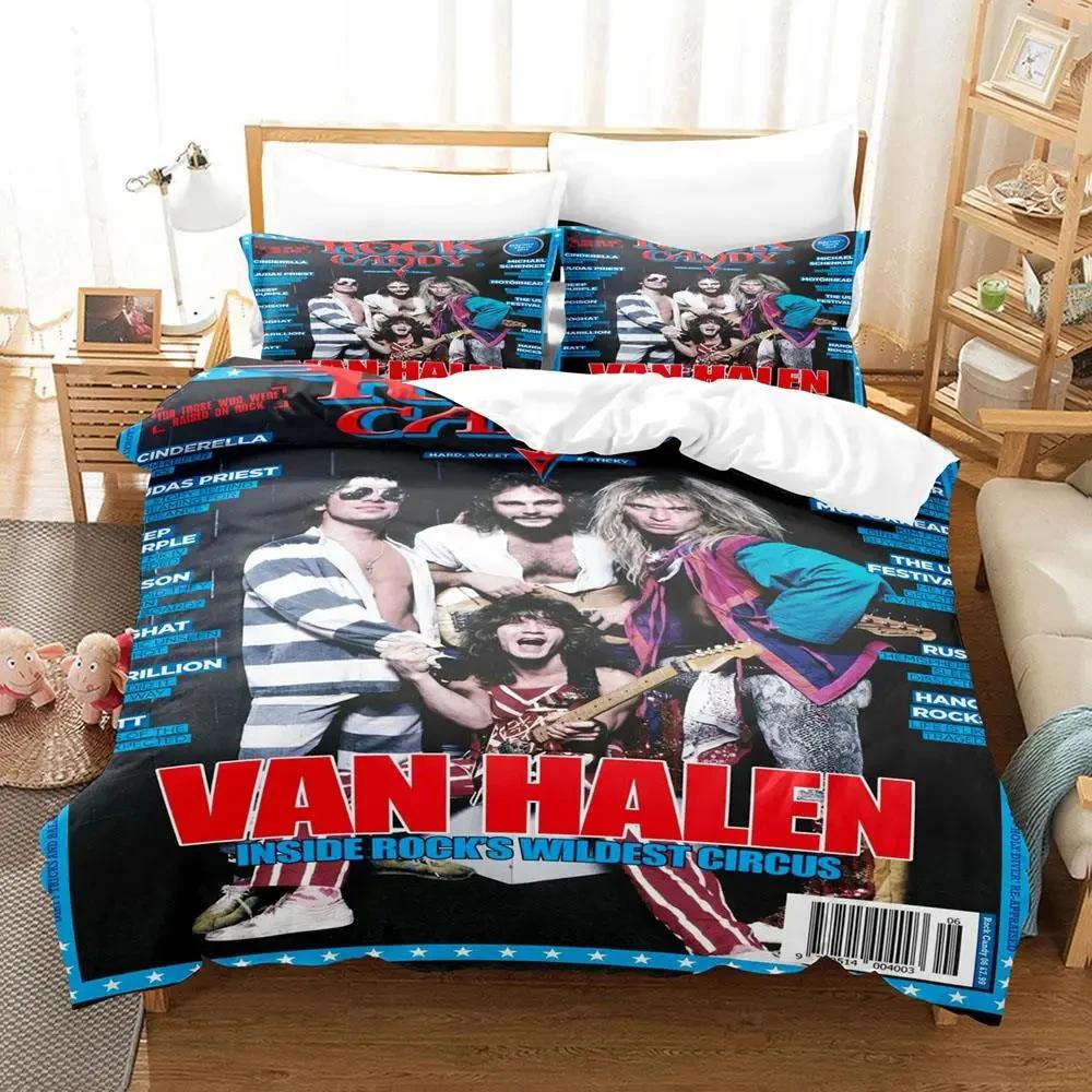 

3D Print Singer Eddie Van Halen Bedding Set Duvet Cover Bed Set Quilt Cover Pillowcase Comforter king Queen Size Boys Adult 135x200cm