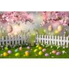 Spring Easter Natural Scenery Grassland Rabbit Theme Banner Backdrop, Children's Birthday Party Decoration Photography Backdrop