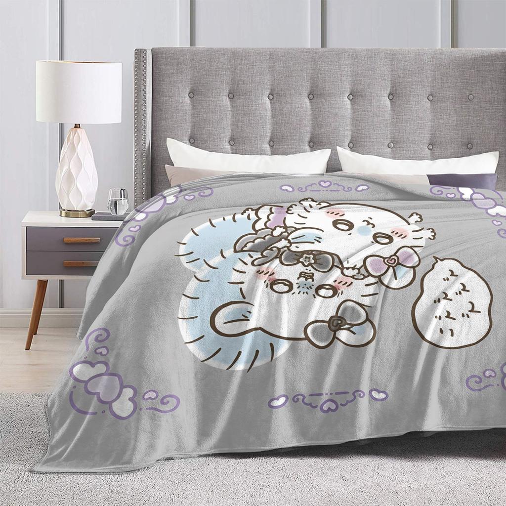 Cute Momonga C-Chiikawa Cartoon Blanket Velvet Textile Decor   Multifunction Soft Throw Blanket for Bedding Bedroom Rug Piece
