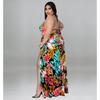 Womens Plus Size Sleeveless Jumpsuit With Chiffon Overlay Floral Print 2025 Casual Set 1XL-5XL