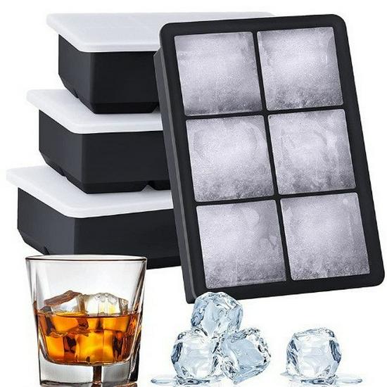 Silicone Ice Cube Mold Set: Long Strip, 6 Squares, 6 Balls, 15 Grids, 37 Grids, Skull Shapes with Lid.