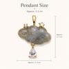 Natural Labradorite Star Cloud Pendant Gold Tone Teardrop Charm for DIY Necklace Jewelry Making