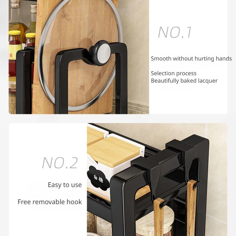 Kitchen Storage Rack Stainless Steel Seasoning Kitchenware Storage Rack Knife Spice Shelf Organizer Dish Organizer Accessories