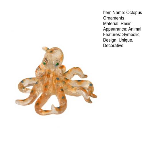 Handcrafted Resin Octopus Figurine Unique Sea Creature Statue with Realistic Details & Quartz Accents Decorative Desktop Sculpture for Home Office