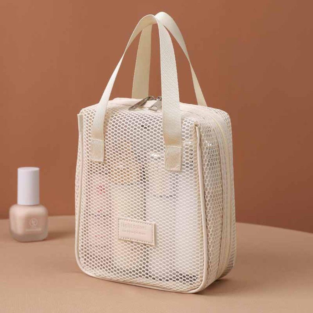 Large Capacity Mesh Cosmetic Bag Shell Pillow Makeup Pouch Fashion Transparent Makeup Bag Travel