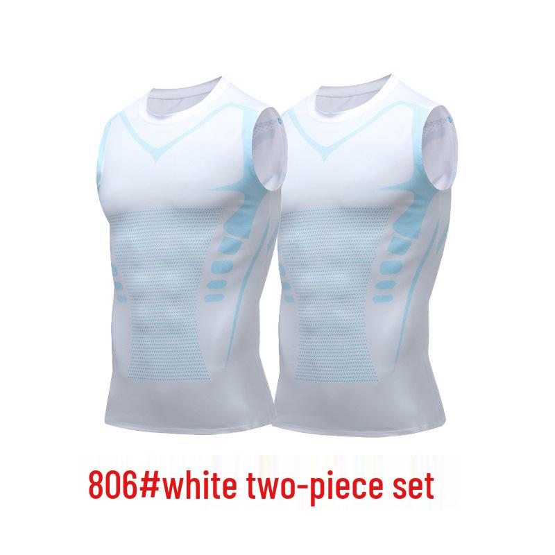 Men's Quick-Dry Fitness Sleeveless Set: Tight-Fit Wide-Shoulder Running & Basketball Training Vest & Shorts.