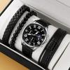 Men's 3-Piece Business Gift Set: Watch, Bracelet, and Necklace for Holidays or Birthdays