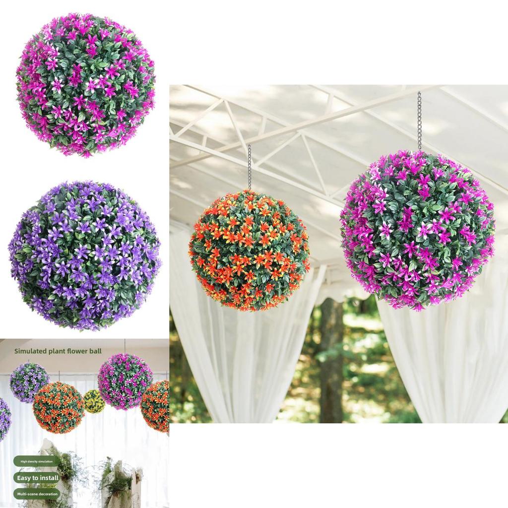 Artificial Green Plant Hanging Flower Ball With Plastic Material For Home Decor And Event Use