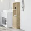 Narrow Bathroom Cabinet with Casters Sonoma Oak Wood Based Material