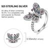 Original   CopperSparkling Butterfly Ring with Zirconia For Women Girls Jewelry Birthday Anniversary Gifts