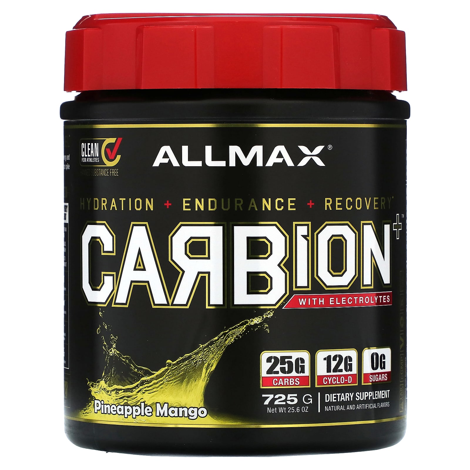 

Carbion+, with electrolytes, pineapple mango flavor, 725g(25.6oz)