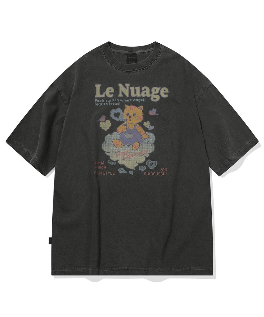 CPGN STUDIO Bubble Heart Pigment Short Sleeve T-Shirt Smoke Black