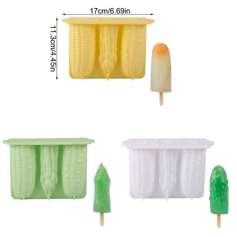 Silicone Popsicles Molds 4 Cavities Vegetable Shape Ices Cream Mold Freezers Ices Mold Cake Candy Candy Mold Nonstick
