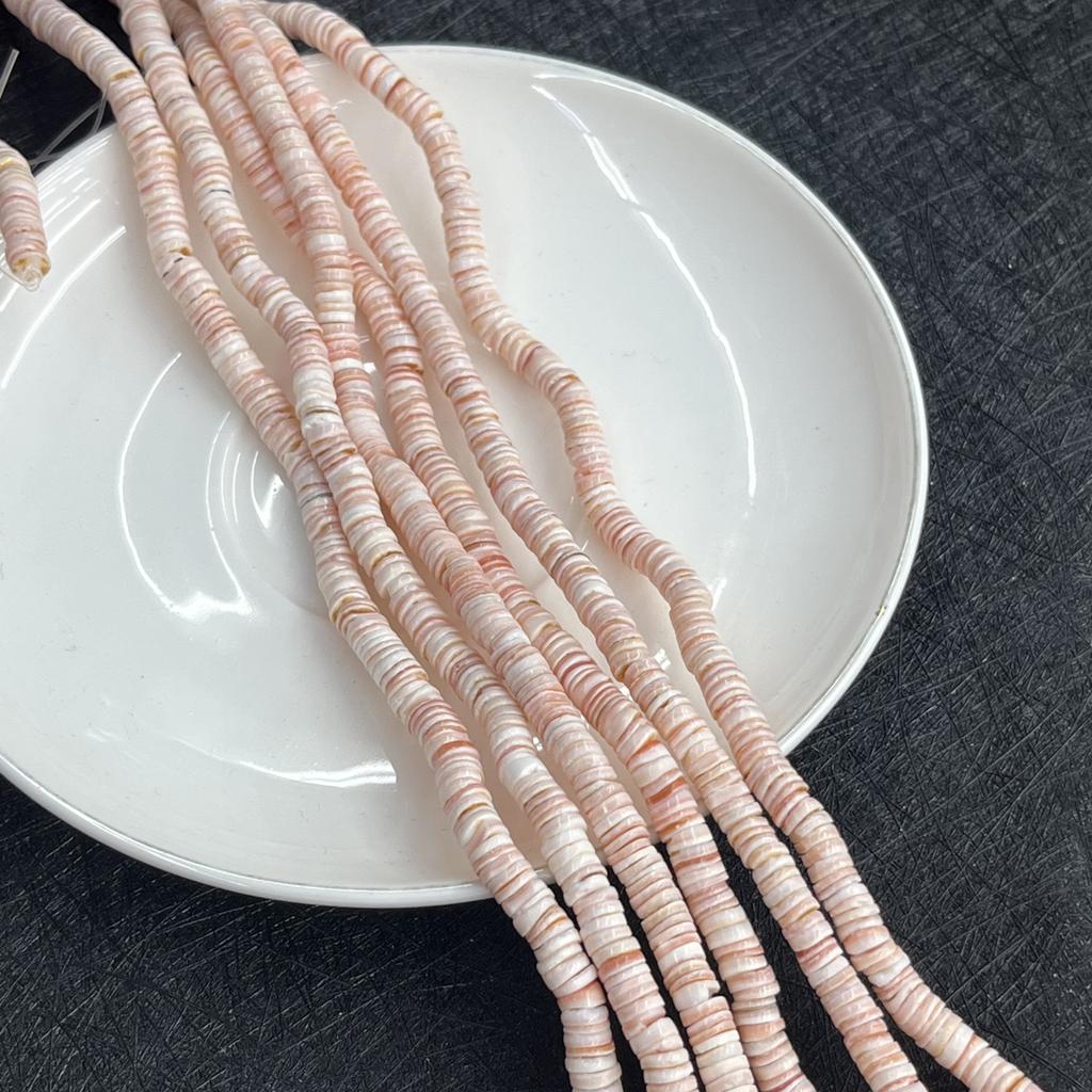 Natural Shell Heishi Spacer Beads 6mm - Smooth Polished Boho Beach Supplies for DIY Necklace & Bracelet Jewelry Making, Needlework 38cm Strand