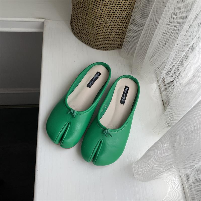 2025 spring and autumn new Doudou shoes women's shoes sub-toed pig's trotters shoes toes lazy horseshoe shoes flat single shoes autumn