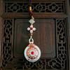 Chinese alloy double-sided rotary car hanging metal accessories keychain pendant bag hanging decorative gift