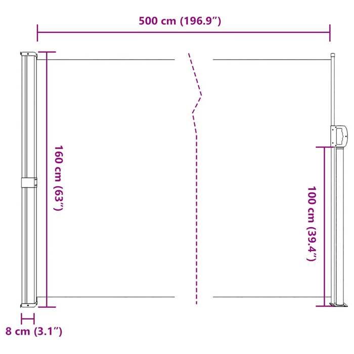 VidaXL Auvent Latéral Rétractable, Brise-vue de Jardin, Écran de Protection, Écran de Balcon Terrasse Arrière-cour 4004430
