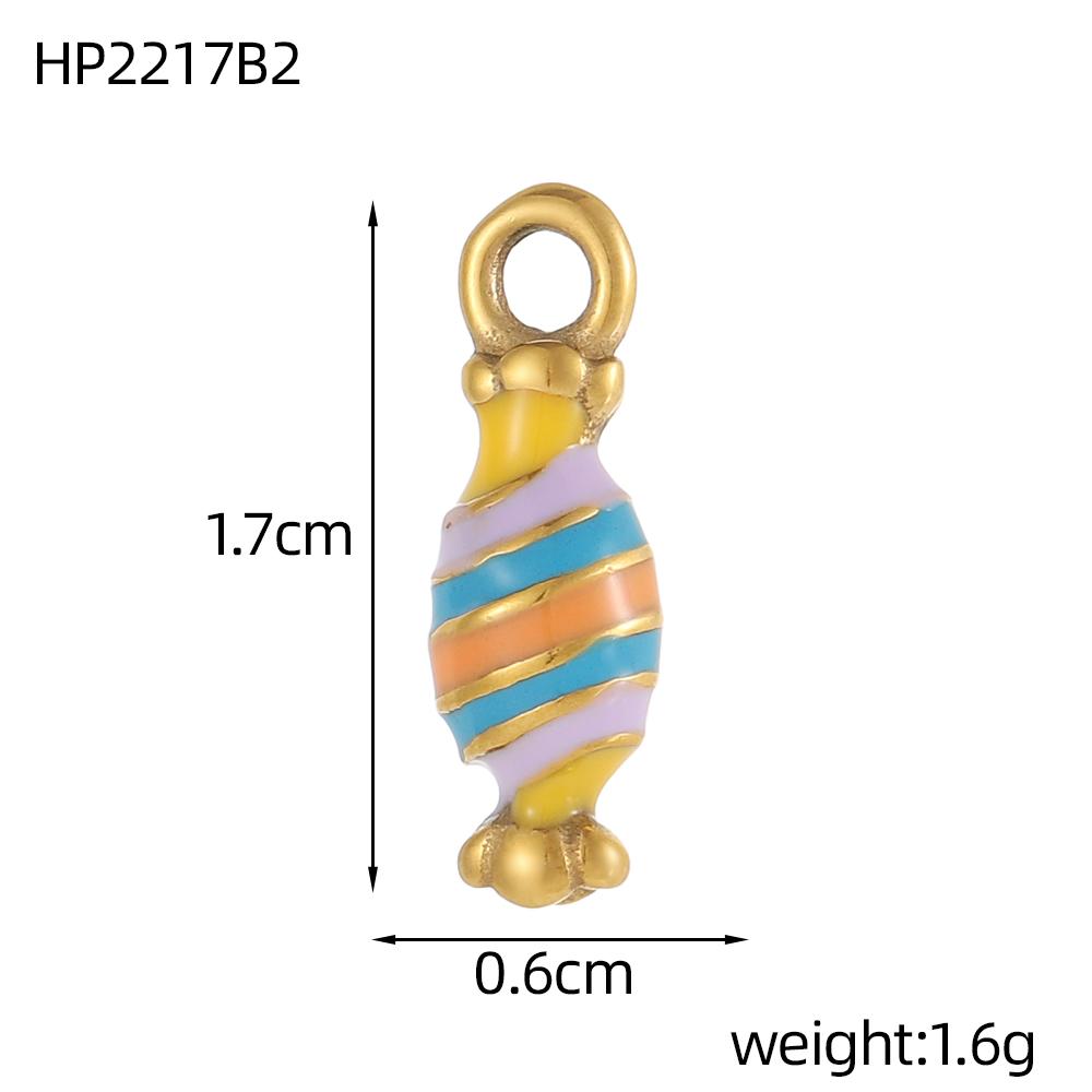 CARLIDANA Personalized Flower Stainless Steel Rabbit Pendant Strawberry Gold Plated Charm ice cream Enamel DIY Accessories