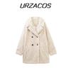 Western Style Winter New Women Thick Warm Artificial Fur Effect Suit Collar Coat Outerwear 3046268