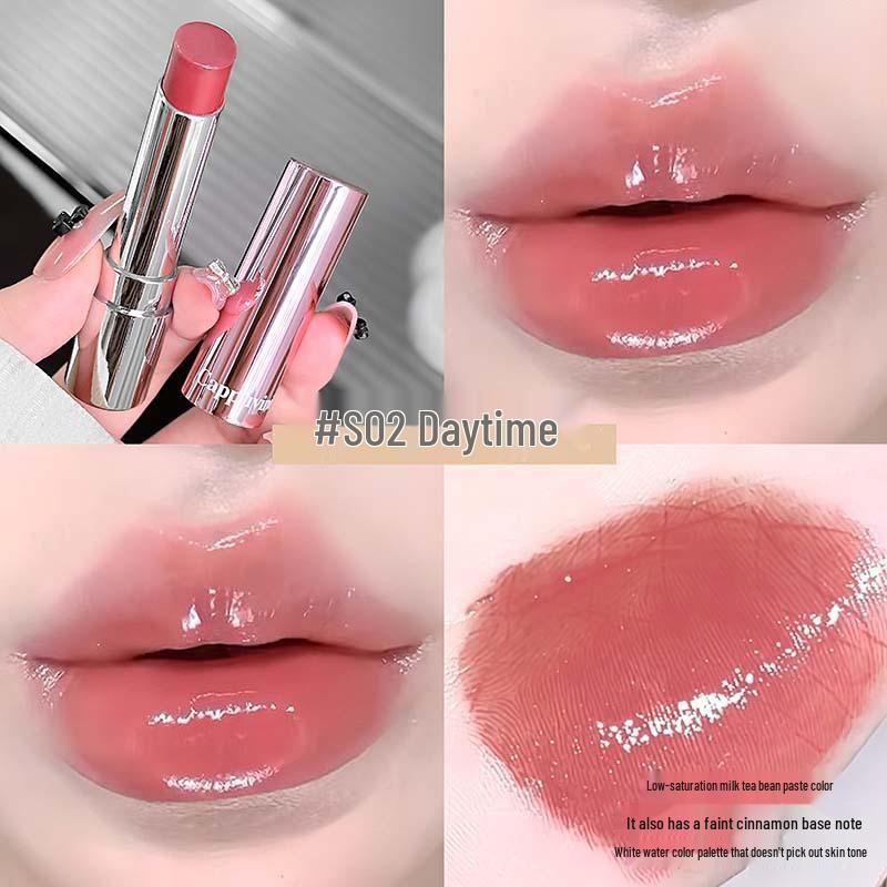 CAPPUVINI Dewy Essence Lipstick: Lightweight, Translucent, Brightening Glass Finish for a Fresh, Student-Friendly Look.