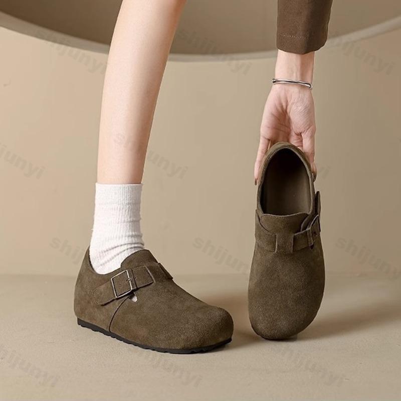 Classic Belt Buckle Loafers Woman 2026 Autumn Flats Shoes Ladies Retro Interior Height Increasing Casual Shoes Zapatos Mujer