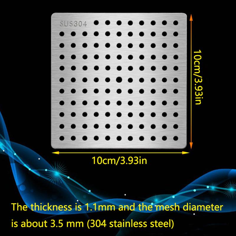 Edelstahl Bodenabläufe Netzabdeckung Quadratisches Abflussloch Dusche Haarfänger Filter Stöpsel Küche Badezimmer Beschlagteile