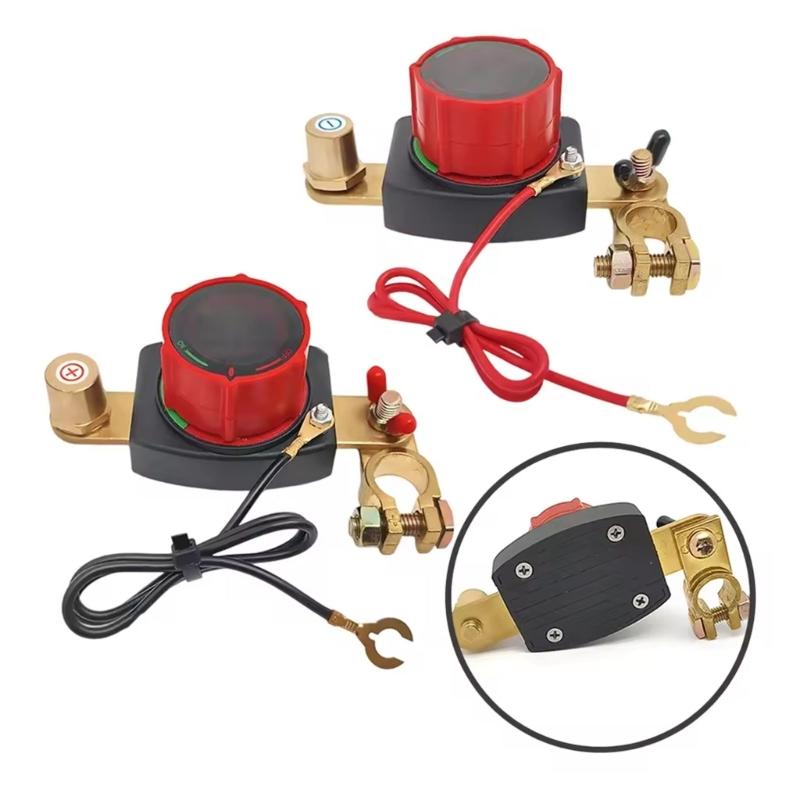 Battery Cut Switches With LED Voltage Meter On Off Power Cut High Current 250A Isolator for Trucks Buses & Marine Use
