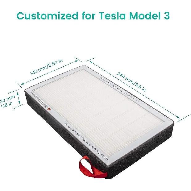 2 Pieces/Set For Tesla Model 3 Model Y HEPA Activated Carbon Air Filter Air Conditioner Filter Element Replacement Kit W/tools