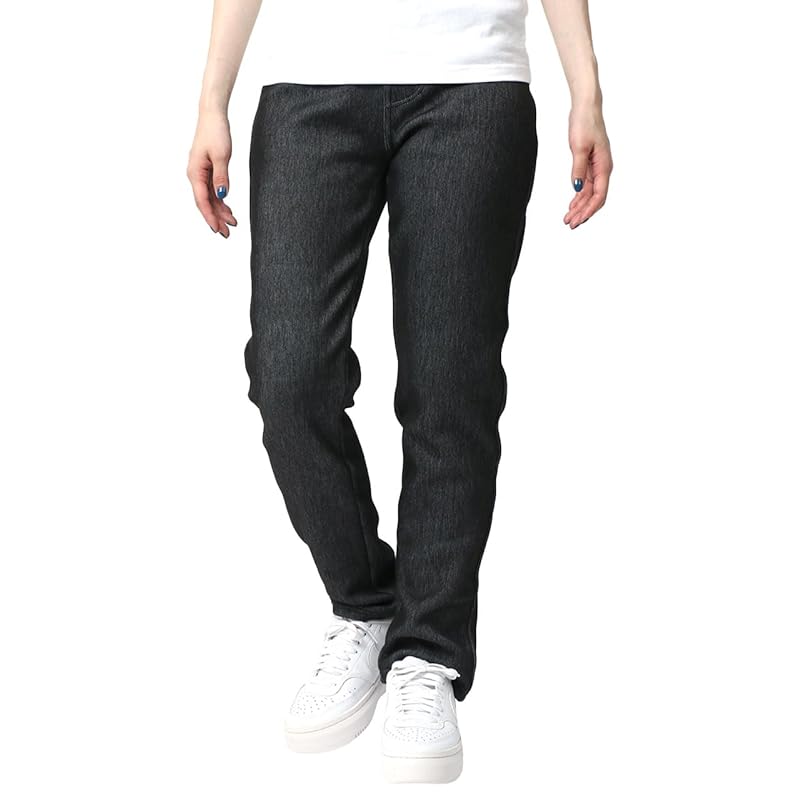

[M.R.U.] leggings ladies leggings pants Fleece lining denim Back velor material stretch black L