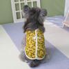 Polyester Cotton Dog Vest Floral Kitten Apparel New Puppy Clothes  Autumn Winter