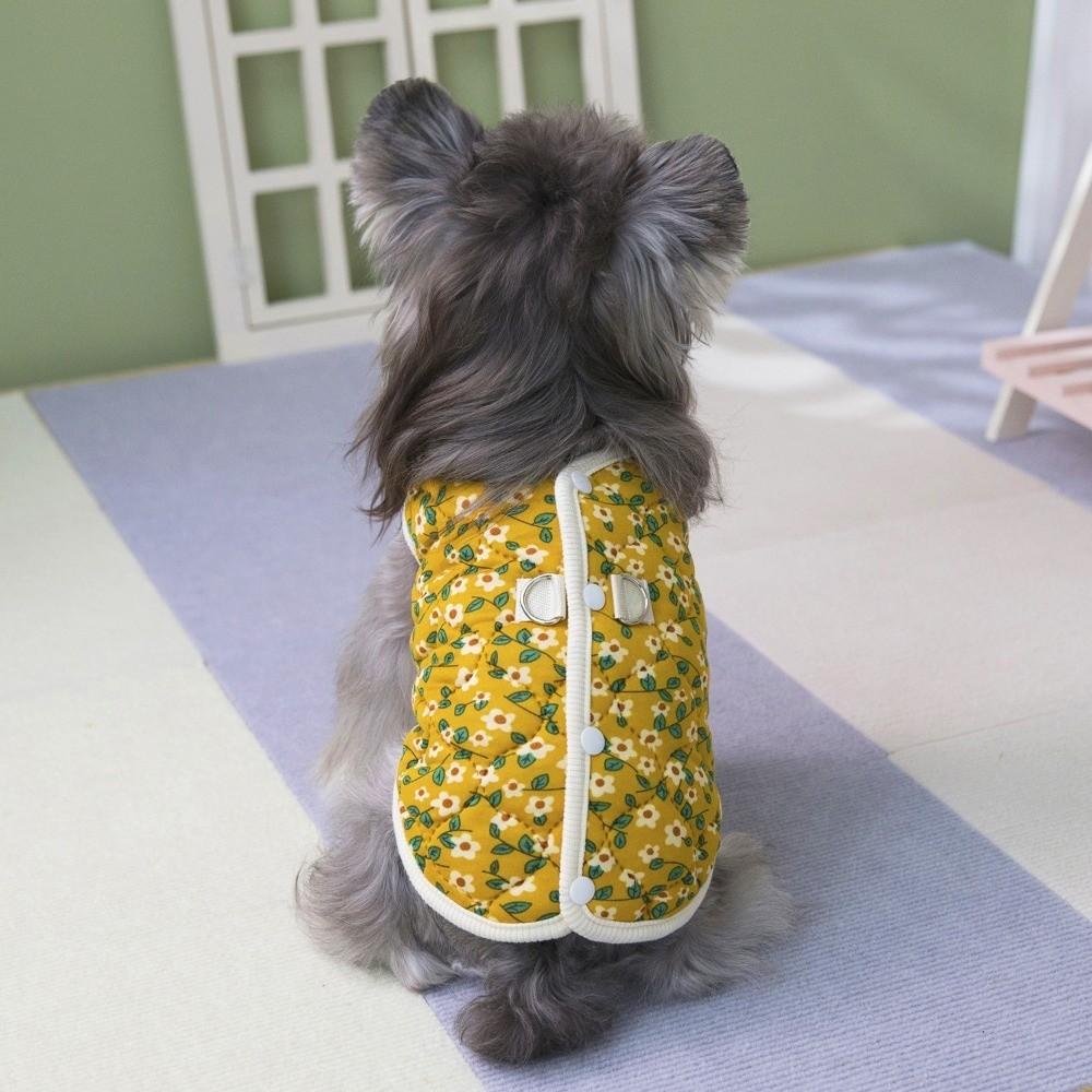 Polyester Cotton Dog Vest Floral Kitten Apparel New Puppy Clothes Autumn Winter