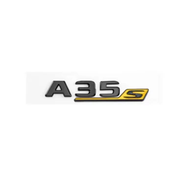3d ABS red and black S logo A35S A45S letter badge sticker is suitable for Mercedes-Benz A45S AMG W176 W177 automotive supplies.