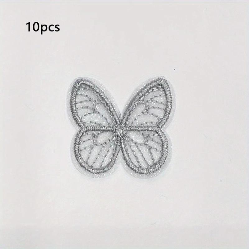 10pcs-Embroidered butterfly headwear accessories, hair clips, patches, patches, clothing, shoes, socks, accessories