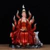Nine-tailed Goddess, Male Female Fox, Red Nine-tailed Fox Fairy, Buddha White Marble Statue Resin Taoism Figurine Home Decor