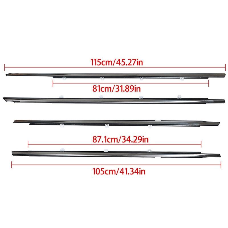 4Pcs Car Side Window Weatherstrip Sealing Trims Chrome Glass Sealant Strip Weather Strip For American US Honda Accord 2008-2012