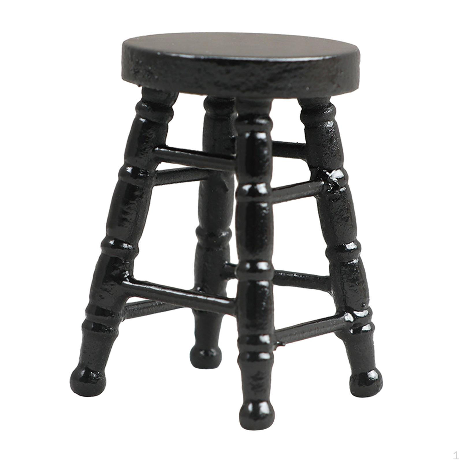 

Кукольный домик Мини-стул Мебель 1/12 Макет Реквизит Бар Паб чёрный