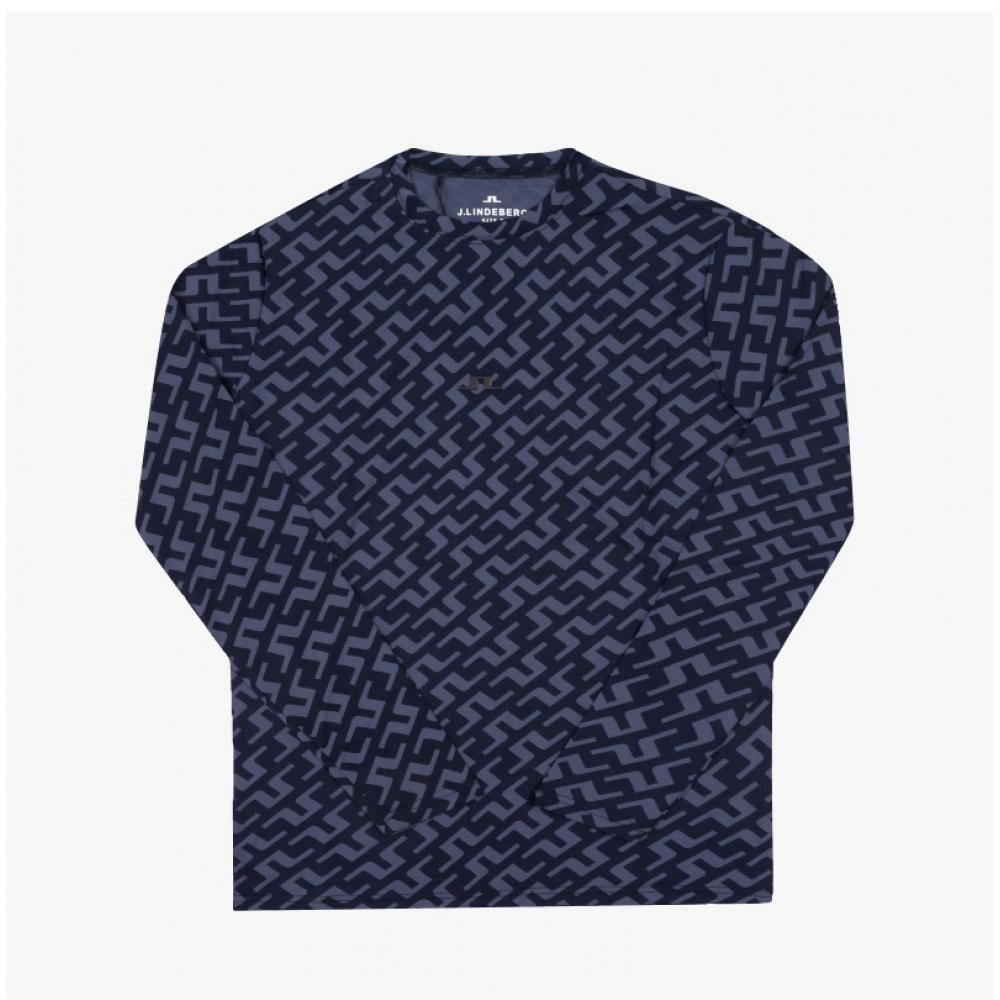 J.lindeberg Tor Print Slim Fit Golf Men S Long Sleeve Tee Gmjt11138 O518