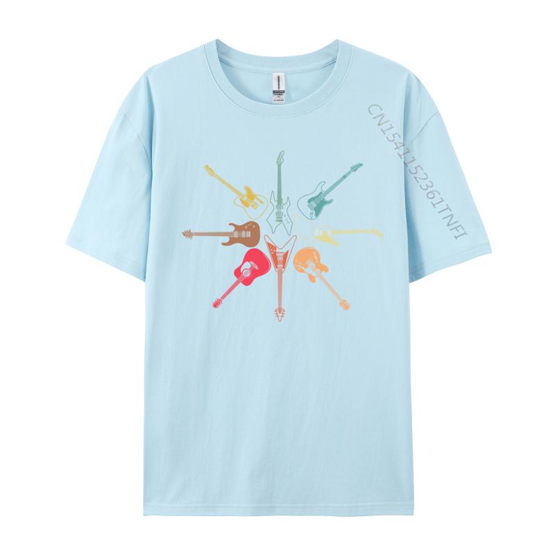 Cool Guitar For Men Women Vintage Guitar Lovers Guitarist T-Shirt Male Aesthetic Camisas Casual Tshirt Cotton Tees Tops Classic