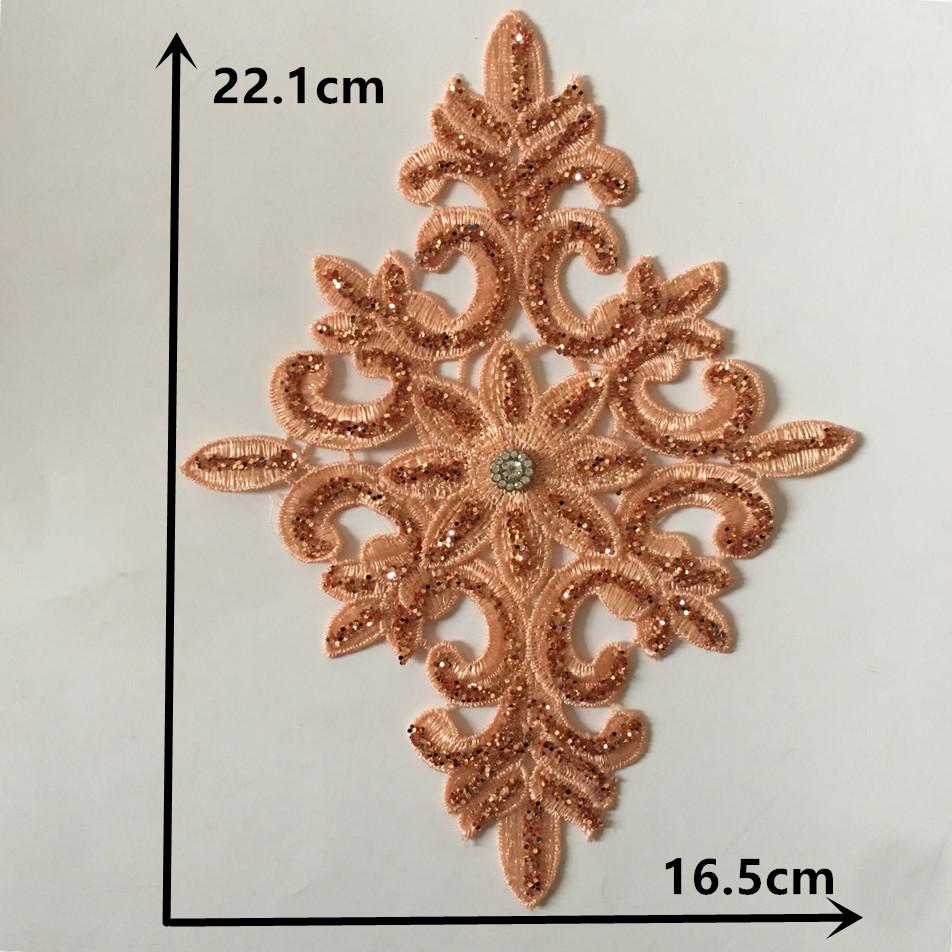 

Multi-Colored Sequins Diy Embroidered Lace Rhinestone Lace Collar Decorative Clothing Accessories Sewing Accessories Style 2003 (1 piece)