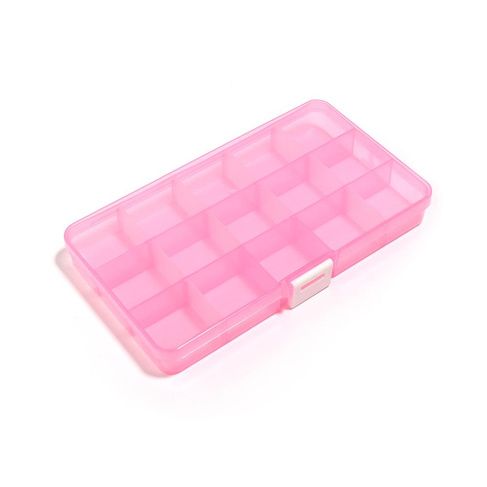 10-15 Grids Plastic Transparent Storage Box Square Adjustable Organizer with Cover for Jewelry Beading Compartment Storage Case
