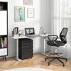 3 Drawer Filling Cabinet, Mobile Metal File Cabinet with Anti-tilt Design for Letter, A4, Legal Size, Black