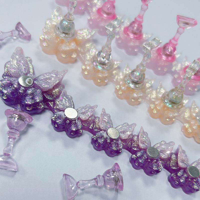 Butterfly Magnetic Nail Holder Stands Glowing Manicure Practice Training Display Stand Magnetic Press On Nail Practice Fake Nail
