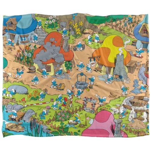 The Smurfs Silky Village Supersoft Blanket