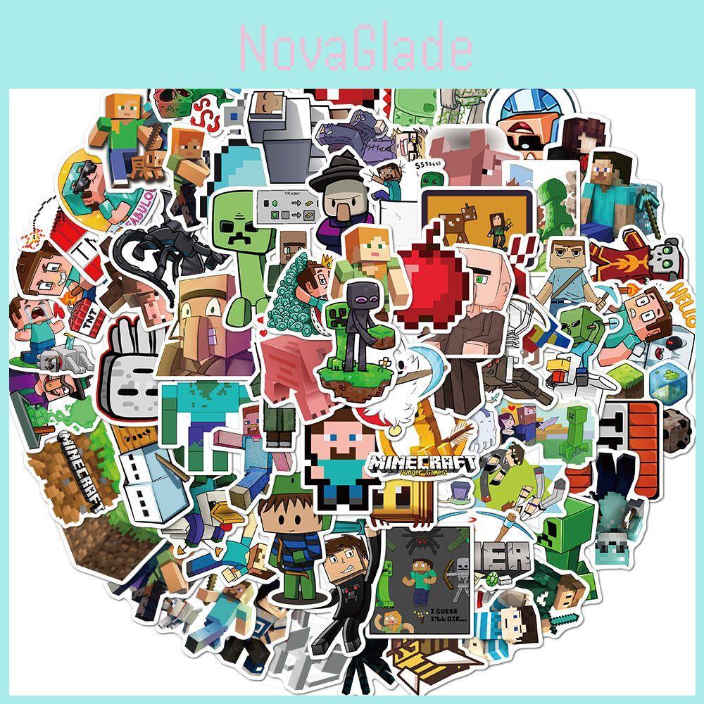 Minecraft Game 100pcs Stickers Diy Waterproof Lapyop Bike Luggage Decal Suitcase