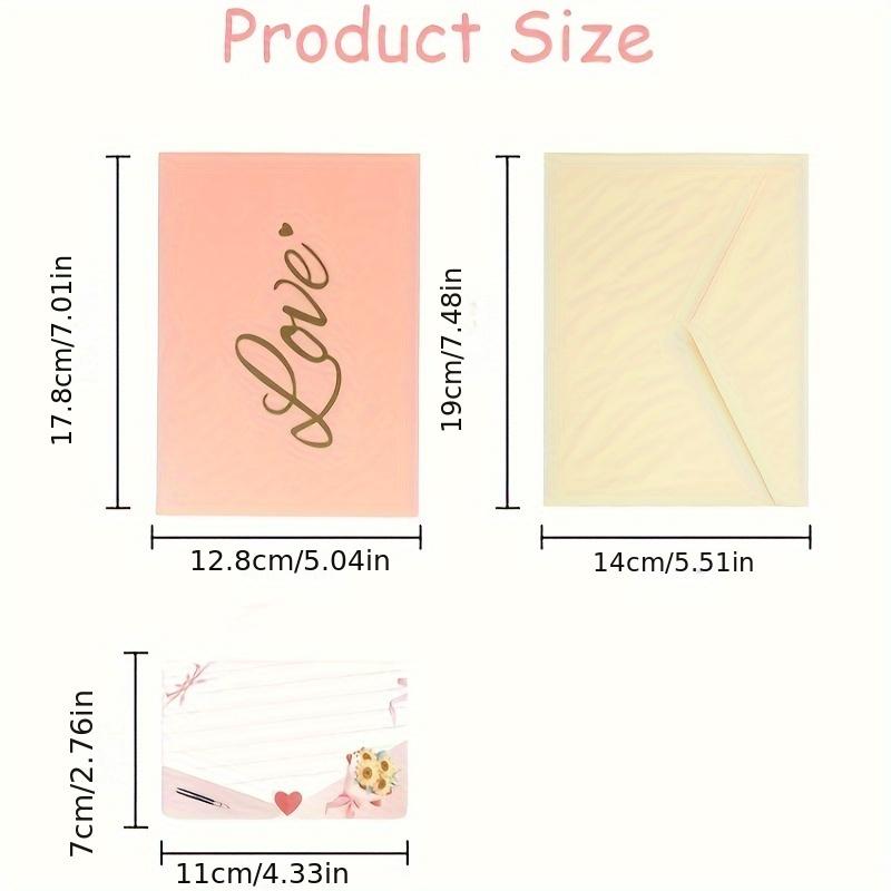 

1 Набор 3D Всплывающая Розовая Открытка ЛЮБОВЬ - Тиснение фольгой, для Дня святого Валентина и Праздников для пар 1set