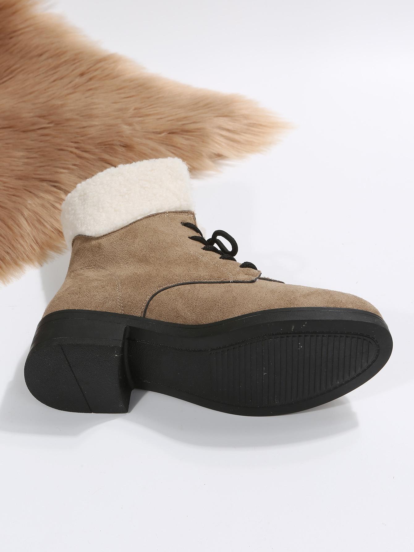 Новые женские теплые короткие сапоги осенью и зимой — фото 5