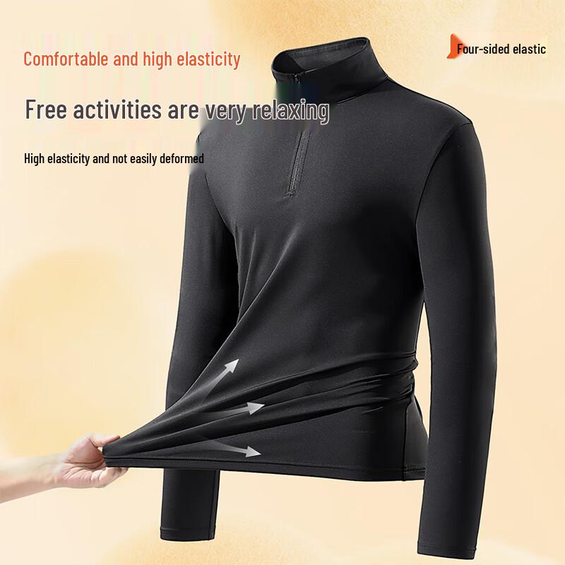 Warrior Men's Half-Zip Stand Collar Long Sleeve Sports T-shirt