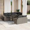 VidaXL Garden Lounge Set 11 Pcs with Light Grey Cushions Wicker 3274585