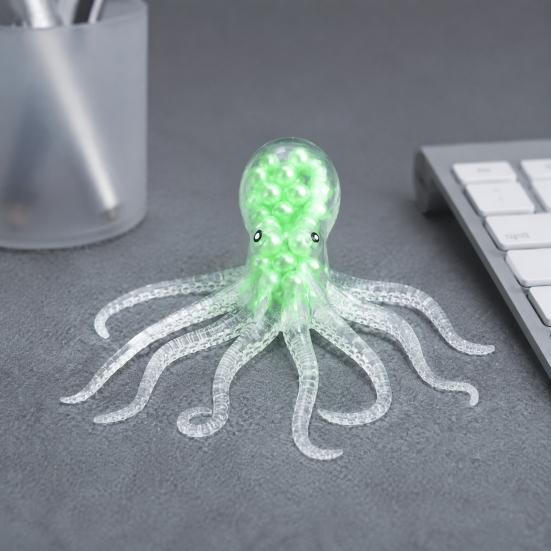 Stretchy Octopus Toy Bead Filled Squeeze Toy, Stress Relief Sensory Calming Mini Fidget for Hand Exercise & Relaxation TPR Ball